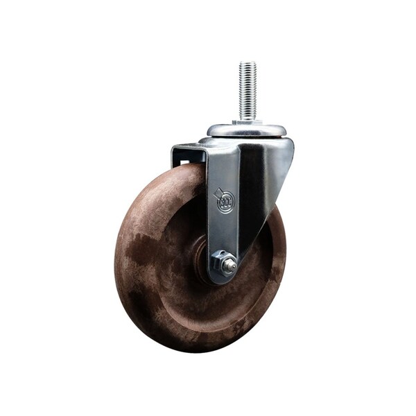 5 Inch High Temp Glass Filled Nylon Wheel Swivel 58 Inch Threaded Stem Caster SCC